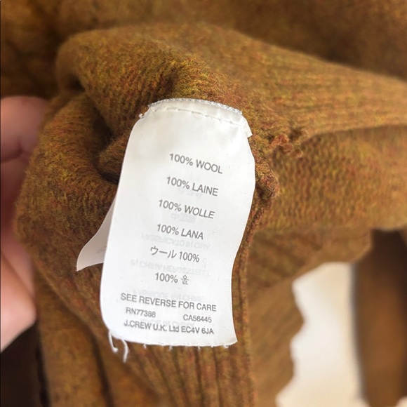 J. Crew Mustard Brown soft 100% wool Crew Neck Sweater size XL - Picture 7 of 10
